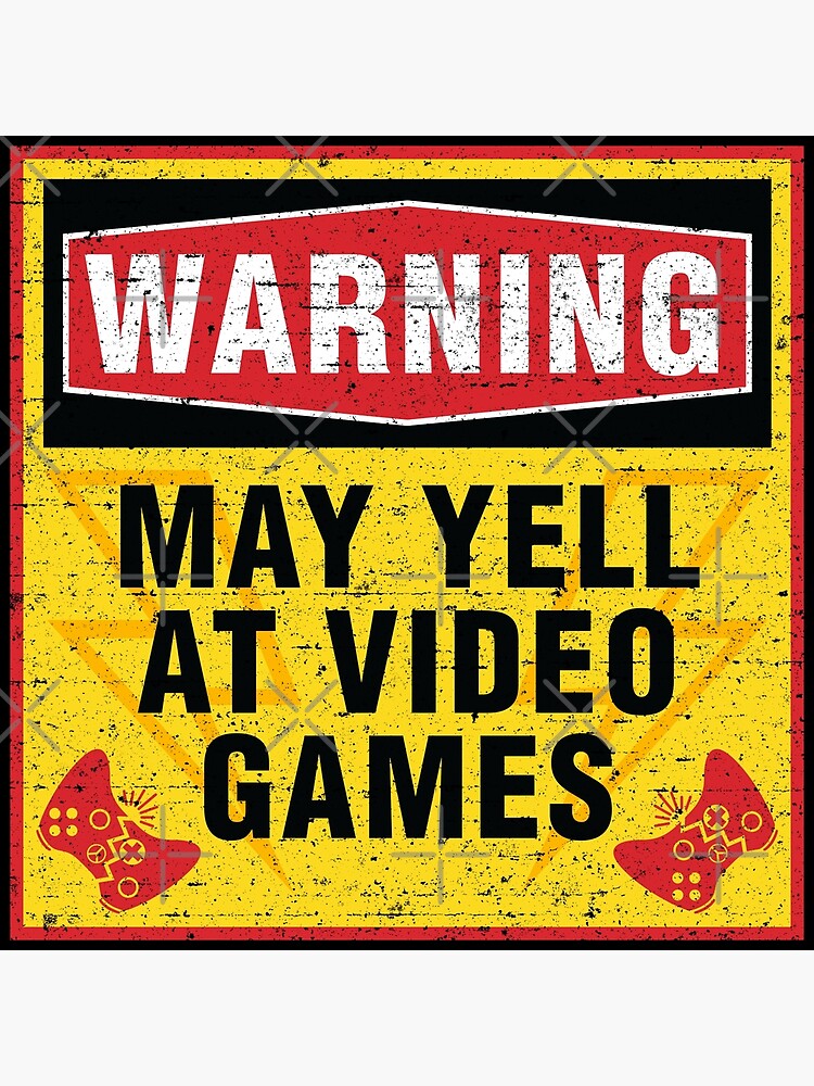 Mens Warning May Yell At Video Games Tshirt Funny Nerdy Rage Quit
