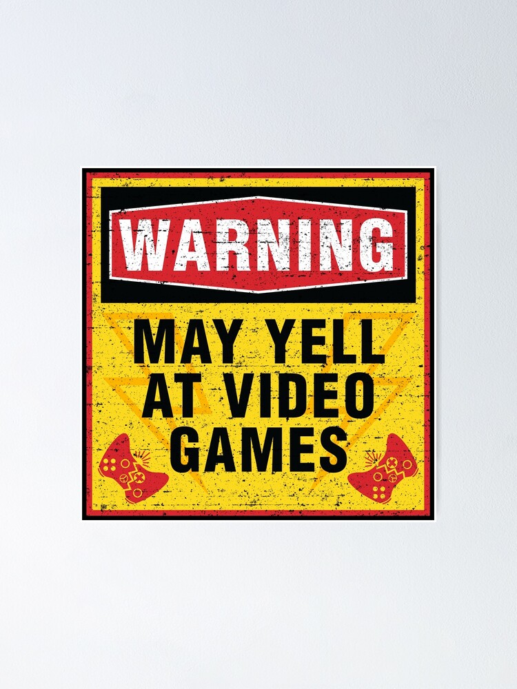 Mens Warning May Yell At Video Games Tshirt Funny Nerdy Rage Quit