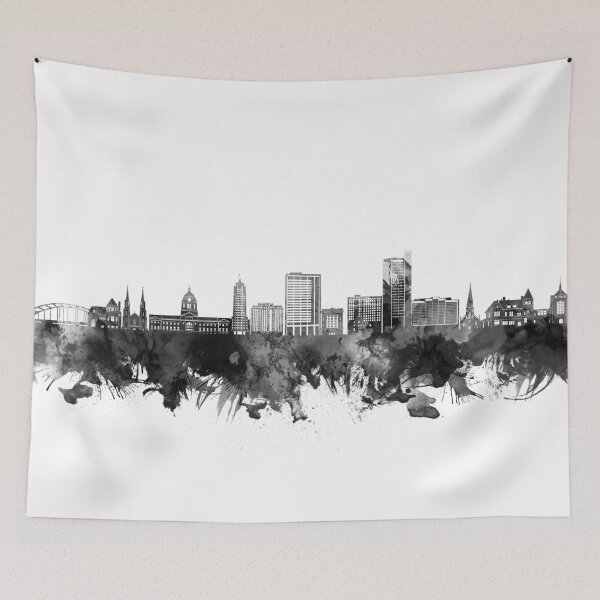 Item preview, fort wayne skyline bw designed and sold by BekimART2.