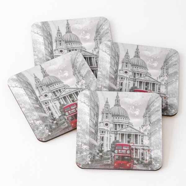 Item preview, London Bus Outside St Pauls Cathedral Mixed media designed and sold by OByD.