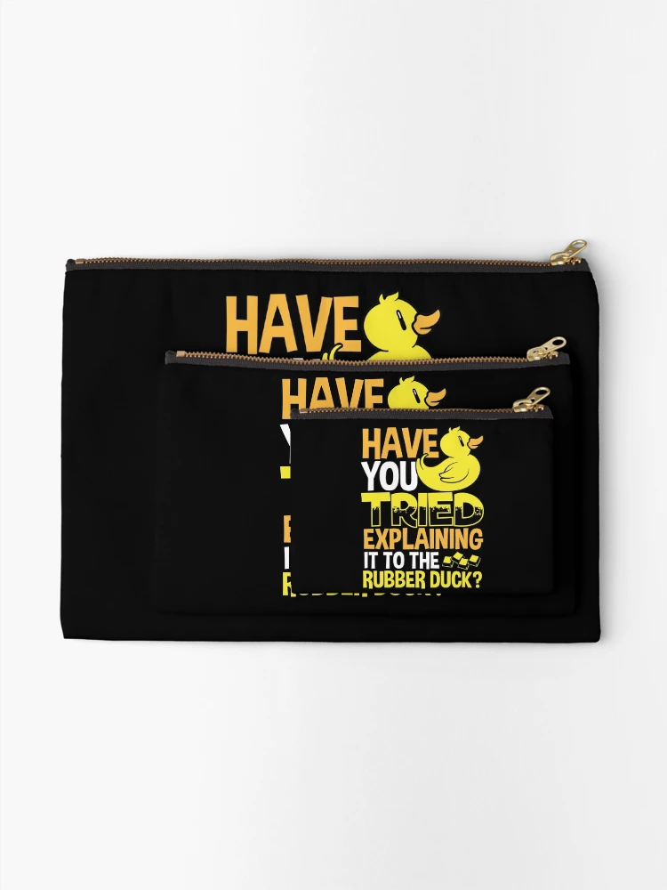 Thumbnail 2 of 4, Zipper Pouch, Rubber Duck Programming Debugging Process Coder designed and sold by Rafał Gierok.
