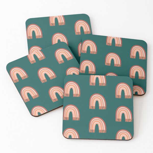 Item preview, Bohemian Aesthetic Rainbow Sedona Forest Green Background designed and sold by DesignLabMedia.