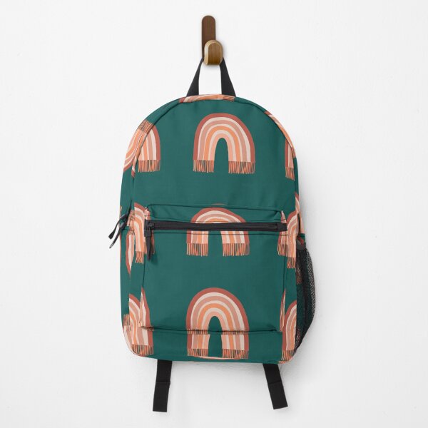 Item preview, Bohemian Aesthetic Rainbow Sedona Forest Green Background designed and sold by DesignLabMedia.