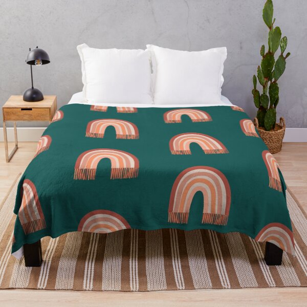 Item preview, Bohemian Aesthetic Rainbow Sedona Forest Green Background designed and sold by DesignLabMedia.