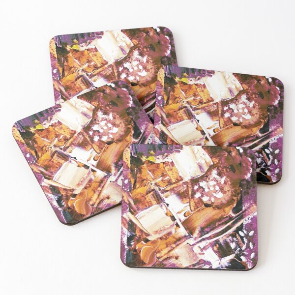 Item preview, Abstract modern abstract orange red purple paint color explosion designed and sold by Joie-et-Poesie.