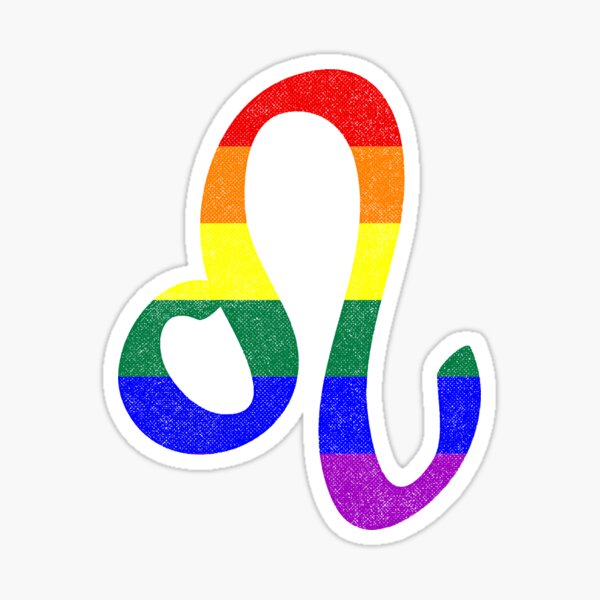 Lgbt Gay Pride Flag Leo Zodiac Sign Sticker For Sale By Valador