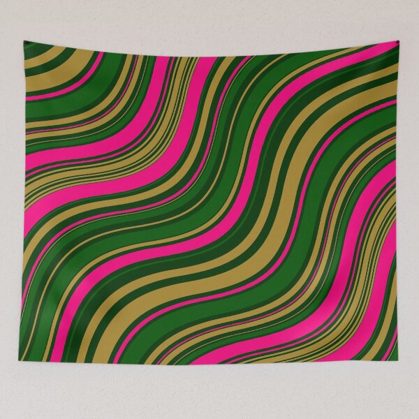 Artikelvorschau, FLUORESCENT HOT PINK, GRÜNGOLDWELLENMUSTER entworfen und verkauft von wildwhimsical.