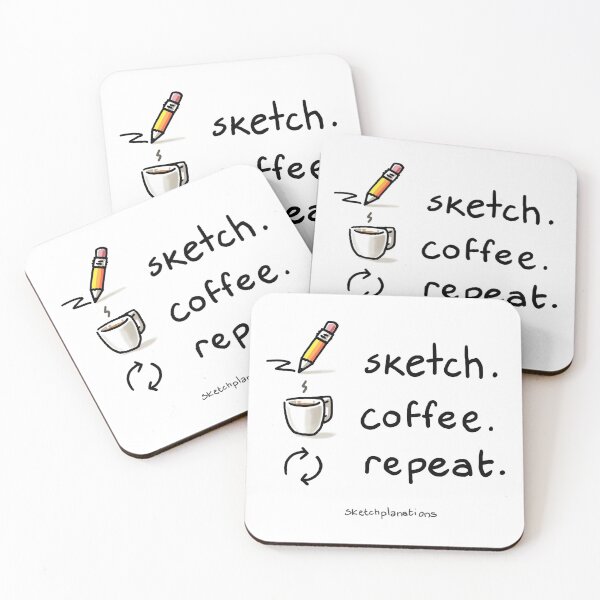 Item preview, Sketch. Coffee. Repeat. designed and sold by Sketchplanations.