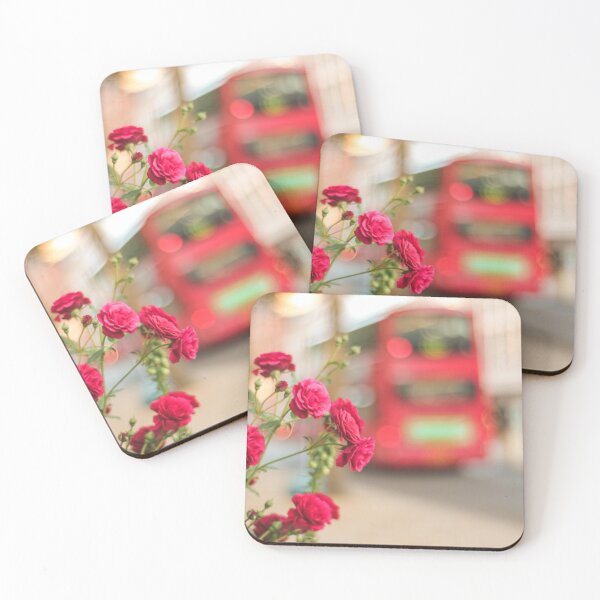 Item preview, Springtime in London - London streets with english red roses and double-decker bus designed and sold by ninasclicks.
