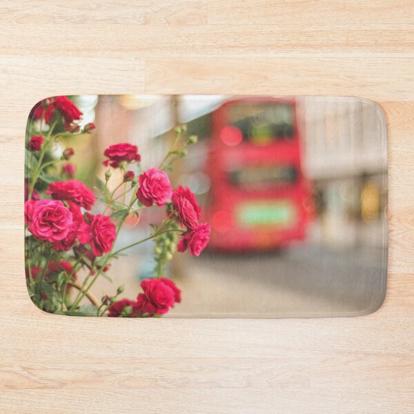 Item preview, Springtime in London - London streets with english red roses and double-decker bus designed and sold by ninasclicks.