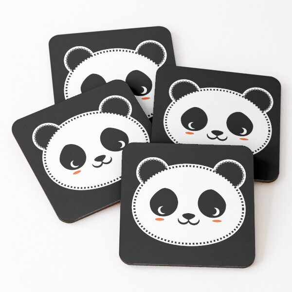 Item preview, Poppin Cute Panda head Black background designed and sold by poppin-bubble.