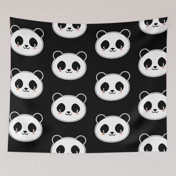 Item preview, Poppin Cute Panda head Black background designed and sold by poppin-bubble.