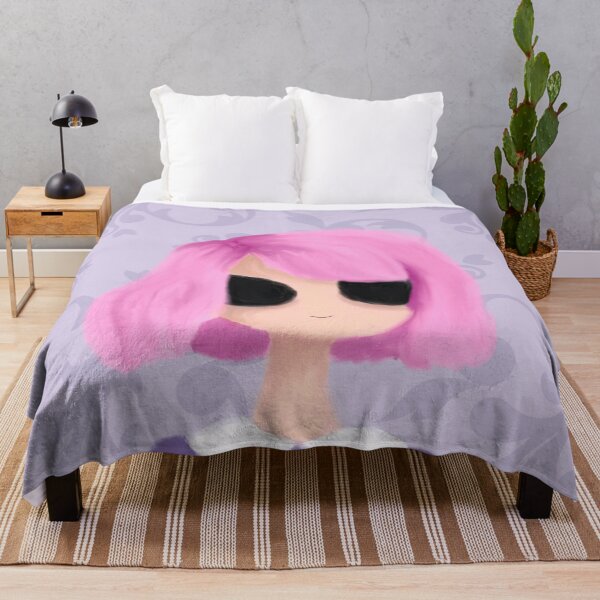 Item preview, Creepy Pink Haired Girl with Purple Background designed and sold by KaitLouise.