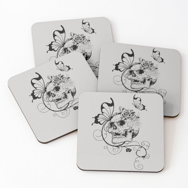 Item preview,   Skull with Flowers and Butterflies designed and sold by Gothic Fantasy.