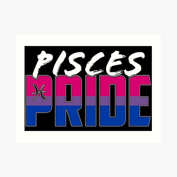 Pisces Bisexual Pride Flag Zodiac Sign Art Print By Valador Redbubble