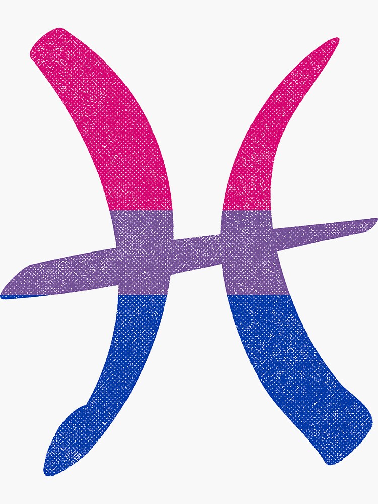 Bisexual Pride Flag Pisces Zodiac Sign Sticker For Sale By Valador Redbubble