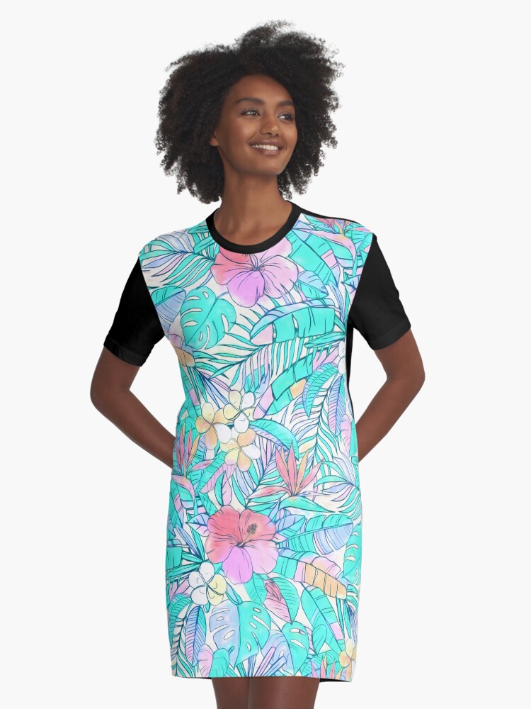 hibiscus print dress