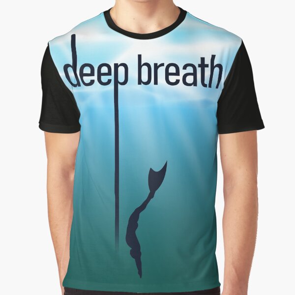 Deep breath Freediving - Man Freediver Constant weight apnea in cristal clear sea water Graphic T-Shirt