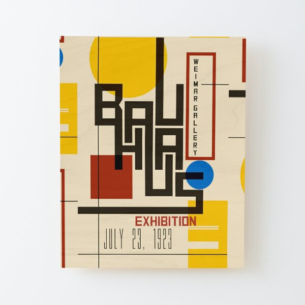 Affiche Bauhaus I Impression montée sur bois