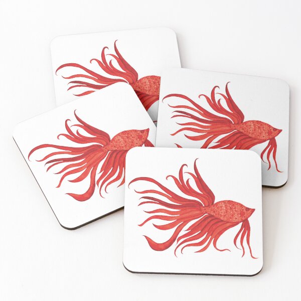 Item preview, Fancy Watercolor Red Fish designed and sold by HeatherNafeArt.