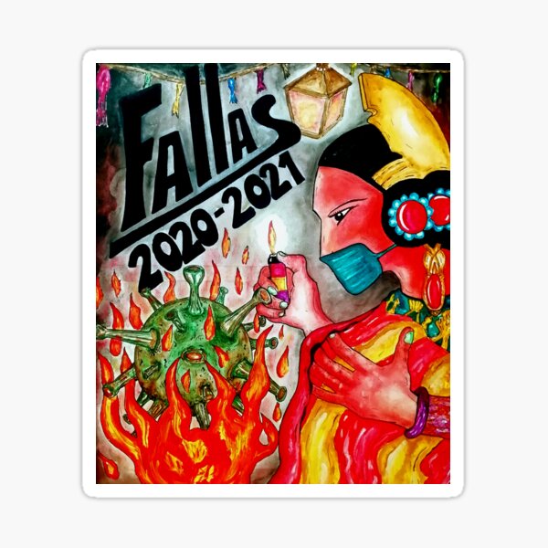 "GUERRA COVID-19 / FALLAS 2020-2021" by Ezertshop © Pegatina