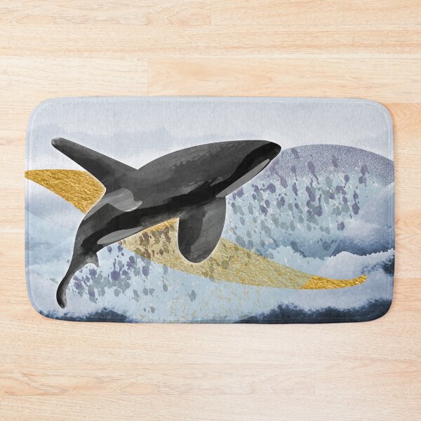Item preview, Calming orca whale seascape watercolor illustration  - Caroline Laursen Original designed and sold by Caroline Laursen.