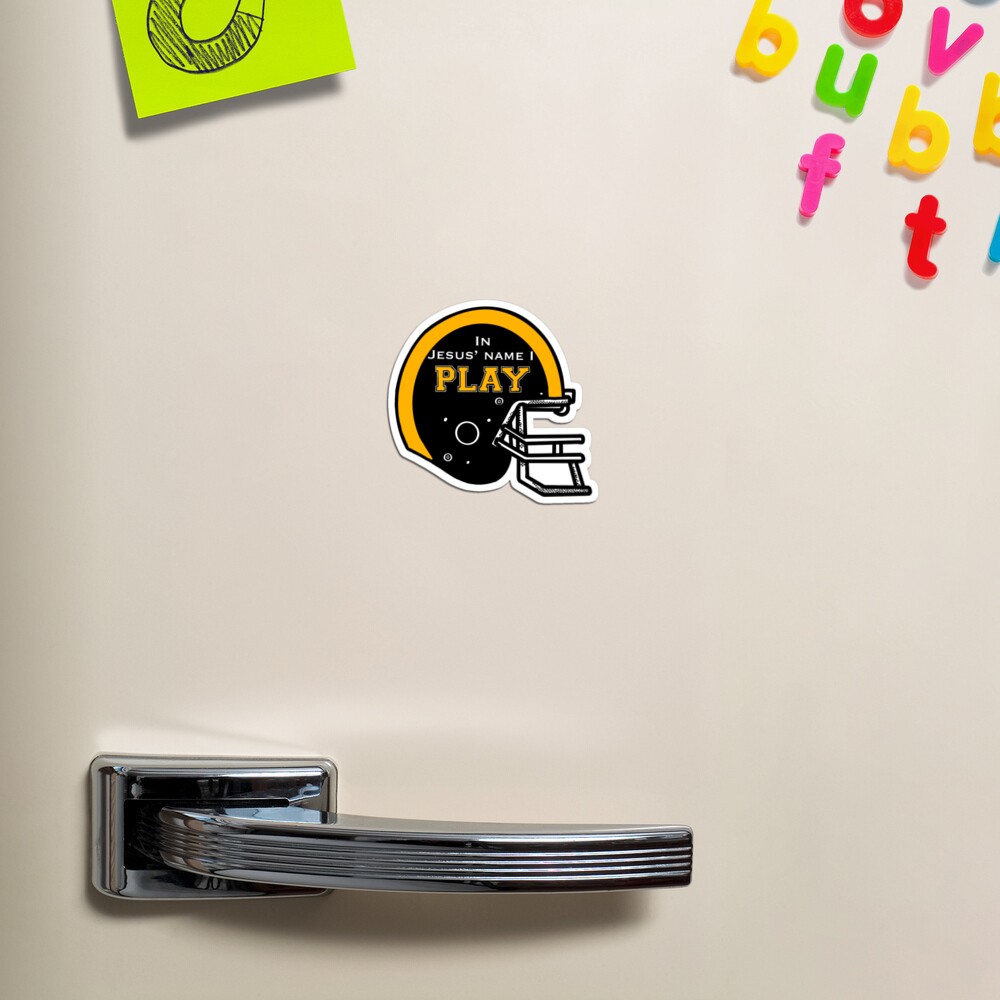 In Jesus' Name I Play Gold Sticker