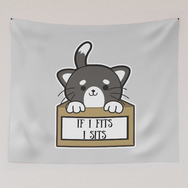 Item preview, If I fits, I sits, Cat in box designed and sold by fluffyfriends.