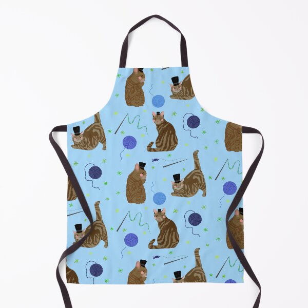 Item preview, Brown Tabby Cats - Cute Blue and Green Animal Illustration Pattern designed and sold by TheRainbowRoom.