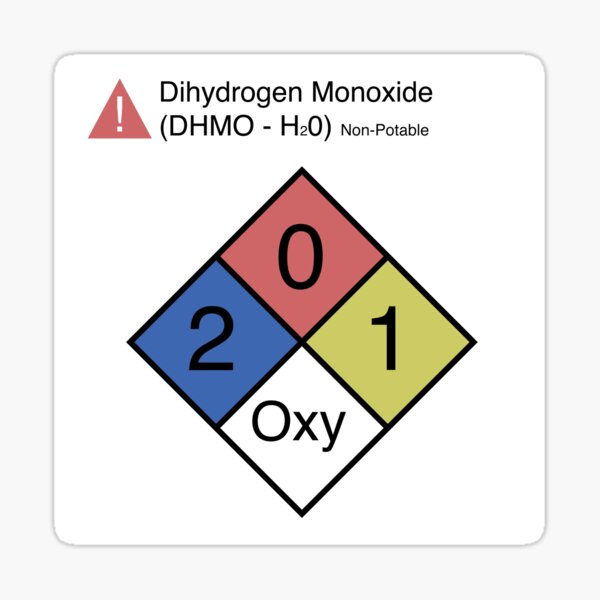 H20 Warning Sticker