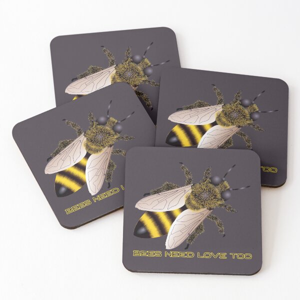 Item preview, Bees Need Love Too! (On Dk. Grey) designed and sold by PawsitiveMum.