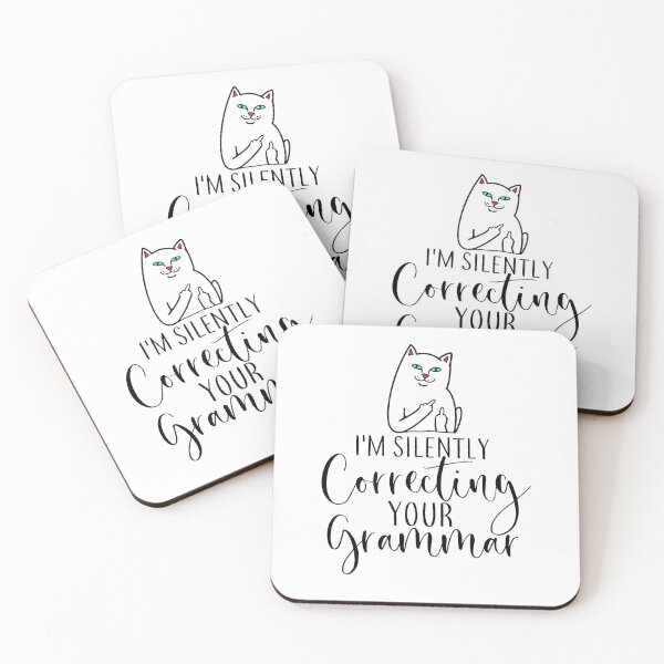 Item preview, I'm Silently Correcting Your Grammar Sarcastic And Funny Cat Middle Finger designed and sold by AJAD212.