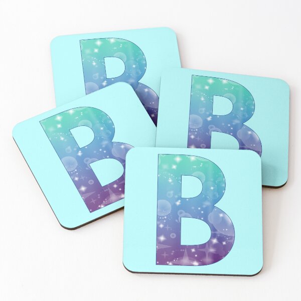 Item preview, The Letter B - Monogram in Mermaid Inspired Sparkle Pattern designed and sold by Bumblefuzzies.