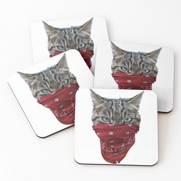 Item preview, Gangster Cat Wearing Red Bandana designed and sold by sketchworks.