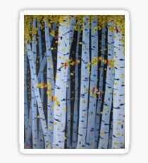 Ten Cardinals In Birch Trees Sticker