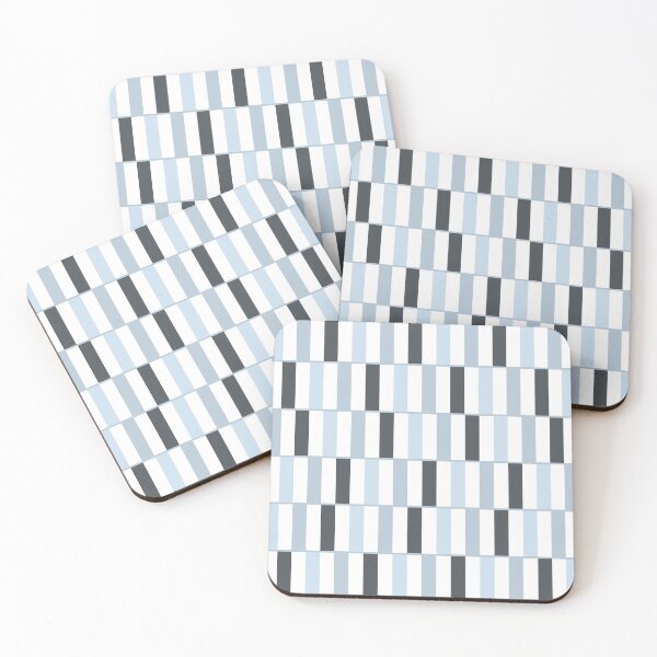 Aperçu de l'œuvre Blocs longs motif géométrique bleu poudre et blanc créée et vendue par kierkegaard.