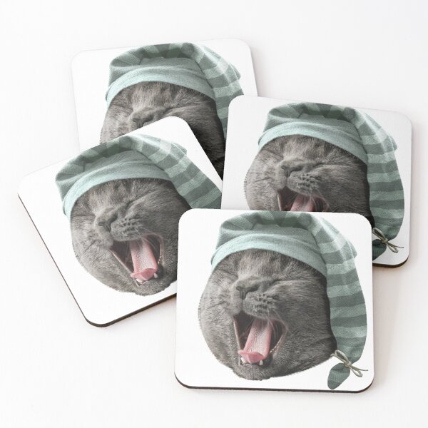 Item preview, Sleepy Cat - Cat wearing Nightcap designed and sold by sketchworks.