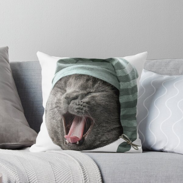 Item preview, Sleepy Cat - Cat wearing Nightcap designed and sold by sketchworks.