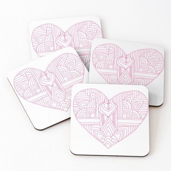 Item preview, Art Deco Heart on Black designed and sold by LegendOfZeldy.