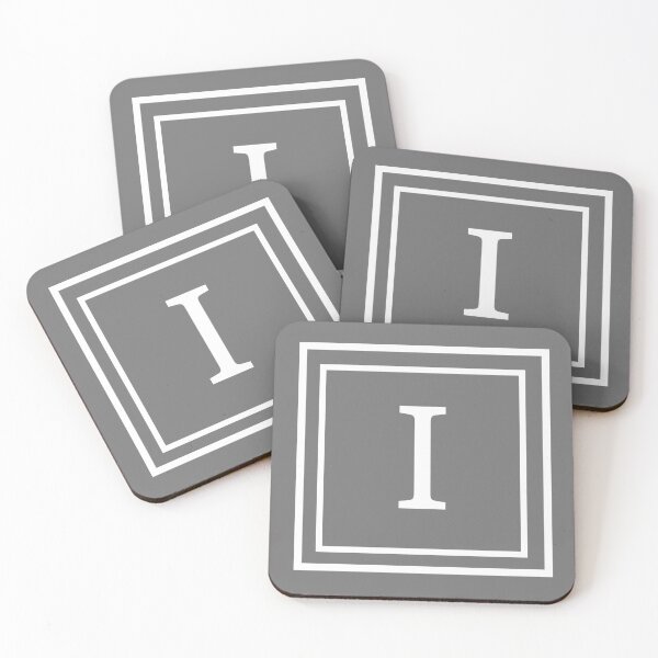 Item preview, Gray Pillow and Home Décor Alphabet Monogram Letter I designed and sold by Teez-Me.