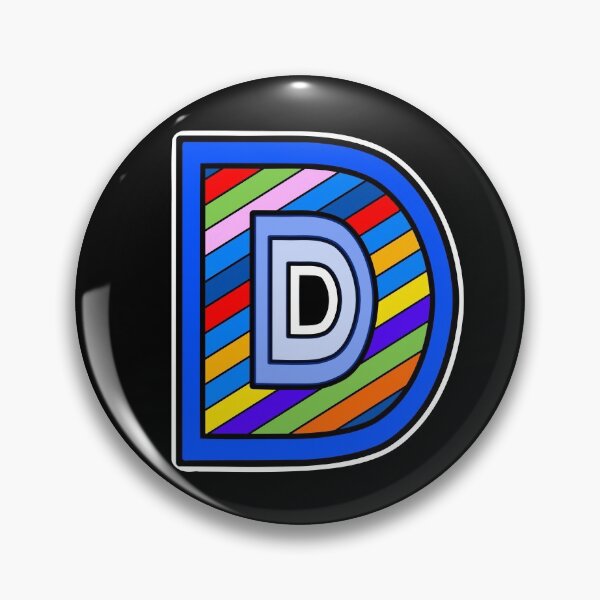 Item preview, Letter D (striped and set in blue) designed and sold by artfulnotebook.