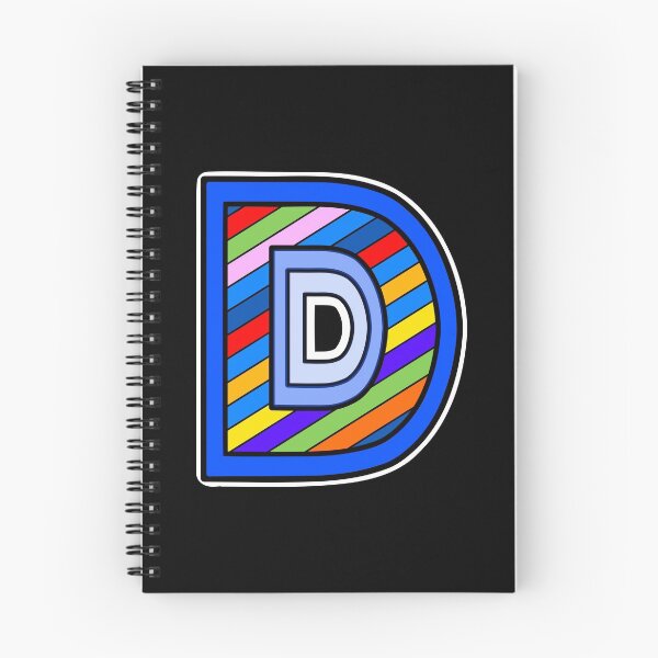 Item preview, Letter D (striped and set in blue) designed and sold by artfulnotebook.