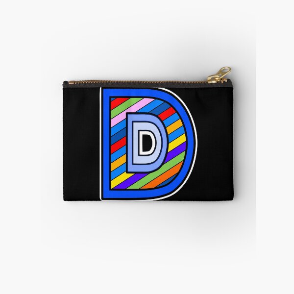 Item preview, Letter D (striped and set in blue) designed and sold by artfulnotebook.