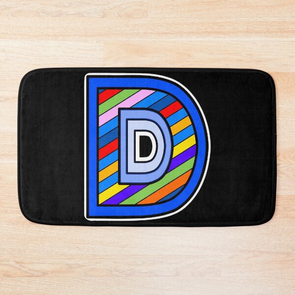 Item preview, Letter D (striped and set in blue) designed and sold by artfulnotebook.