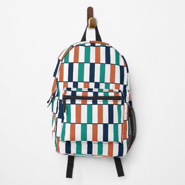 Item preview, Long Blocks Mid Mod Teal Orange Blue on White - Geometric Pattern designed and sold by kierkegaard.