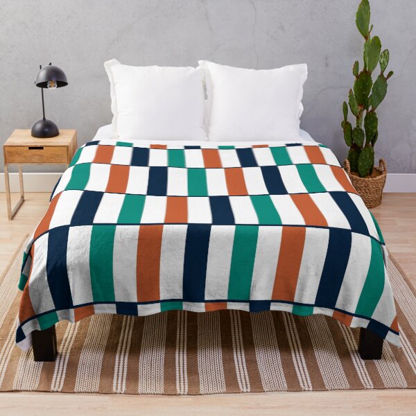Item preview, Long Blocks Mid Mod Teal Orange Blue on White - Geometric Pattern designed and sold by kierkegaard.