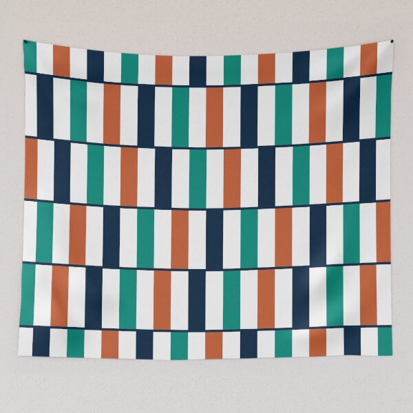 Item preview, Long Blocks Mid Mod Teal Orange Blue on White - Geometric Pattern designed and sold by kierkegaard.