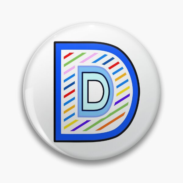 Item preview, Letter D (white, striped, and set in blue) designed and sold by artfulnotebook.