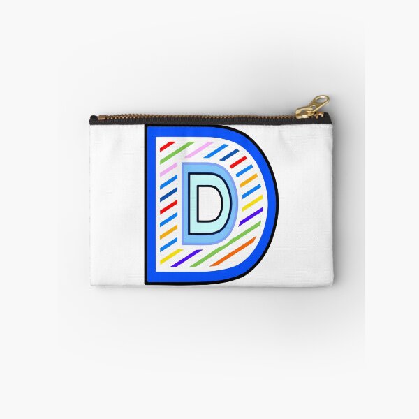 Item preview, Letter D (white, striped, and set in blue) designed and sold by artfulnotebook.