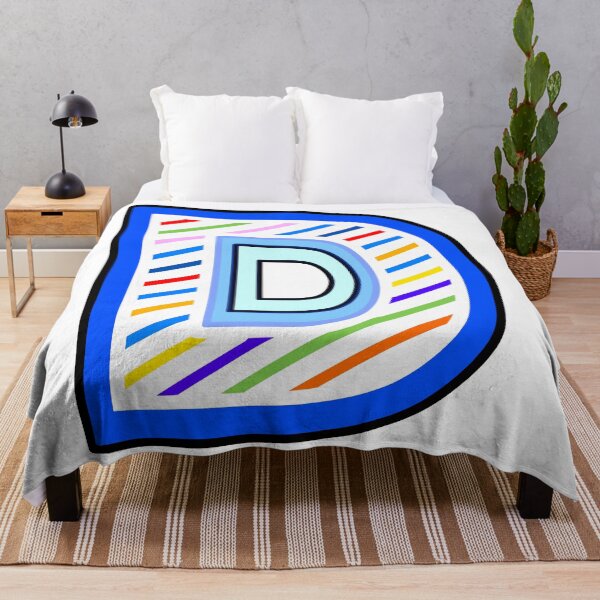 Item preview, Letter D (white, striped, and set in blue) designed and sold by artfulnotebook.